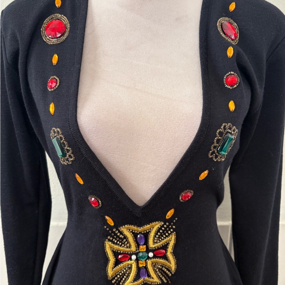 VTG Fusion Brand Black Embellished Dress - Picture 2 of 5